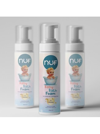 Nuf Kozmetik Bebek Doğal Banyo Köpüğü | Lavanta & Papatya Özlü – 200ml