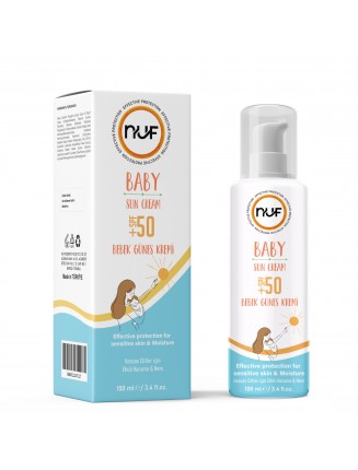 Nuf Kozmetik Bebek Güneş Kremi SPF50+ | Lavanta & Papatya Özlü – 100ml