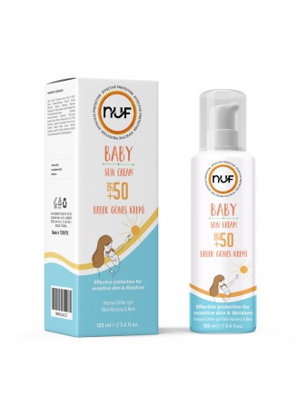 Nuf Kozmetik Bebek Güneş Kremi SPF50+ | Lavanta & Papatya Özlü – 100ml
