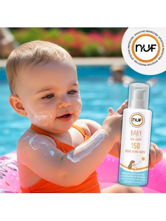 Nuf Kozmetik Bebek Güneş Kremi SPF50+ | Lavanta & Papatya Özlü – 100ml