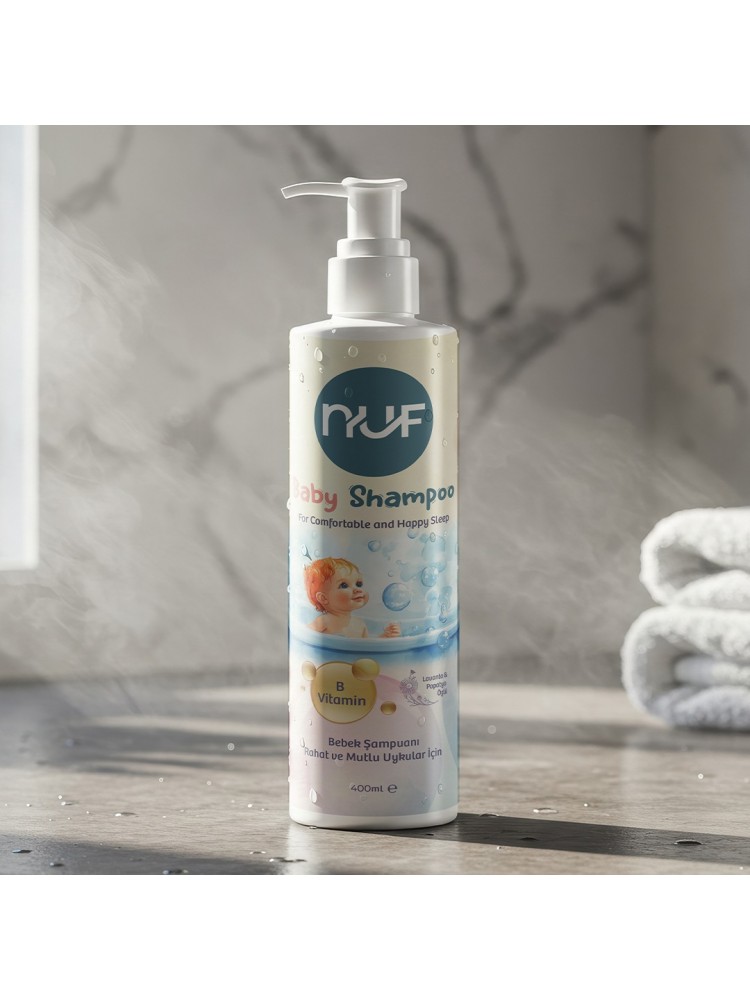 Nuf Kozmetik Bebek Banyo Şampuanı | Papatya ve Lavanta Özlü – 400ml