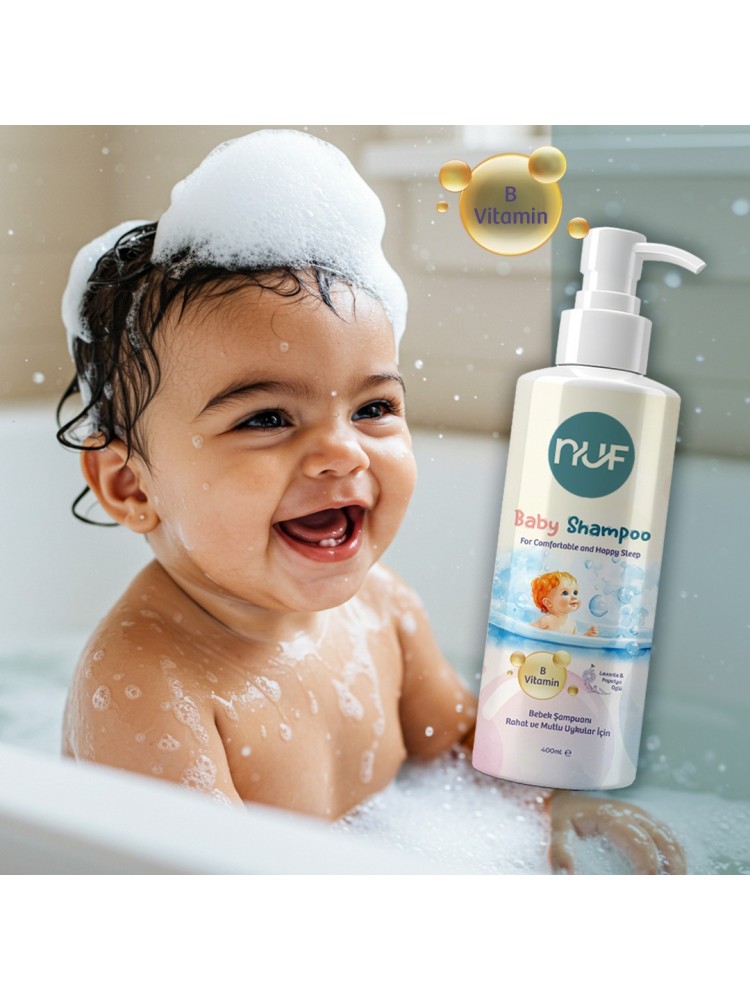 Nuf Kozmetik Bebek Banyo Şampuanı | Papatya ve Lavanta Özlü – 400ml