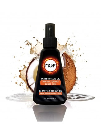 Nuf Kozmetik Havuç ve Hindistan Cevizi Yağlı Bronzlaştırıcı Güneş Yağı – 150ml | E Vitaminli Nemlendirici Etki