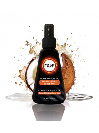 Nuf Kozmetik Havuç ve Hindistan Cevizi Yağlı Bronzlaştırıcı Güneş Yağı – 150ml | E Vitaminli Nemlendirici Etki
