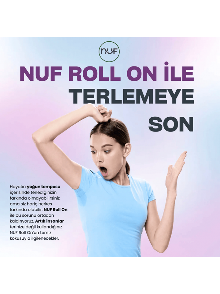 Nuf Kozmetik 48 Saat Etkili Kadın Roll-on Deodorant – 50ml | Ter Kokusuna Karşı Etkili Koruma