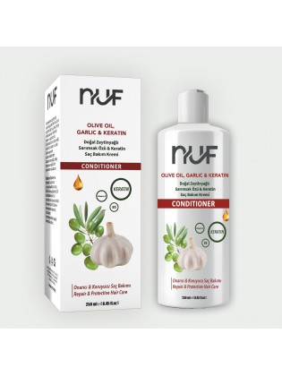Nuf Kozmetik Sarımsak Özlü Onarıcı Saç Bakım Kremi | 250 ml – Keratin & Zeytinyağı Destekli