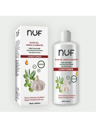 Nuf Kozmetik Sarımsak Özlü Onarıcı Saç Bakım Kremi | 250 ml – Keratin & Zeytinyağı Destekli