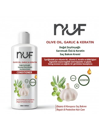 Nuf Kozmetik Sarımsak Özlü Onarıcı Saç Bakım Kremi | 250 ml – Keratin & Zeytinyağı Destekli